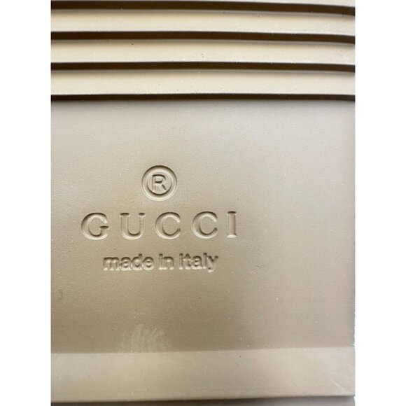 Gucci Monogram Jumbo GG Platform Slide Sandals Camel Ebony Size37 - Picture 7 of 13